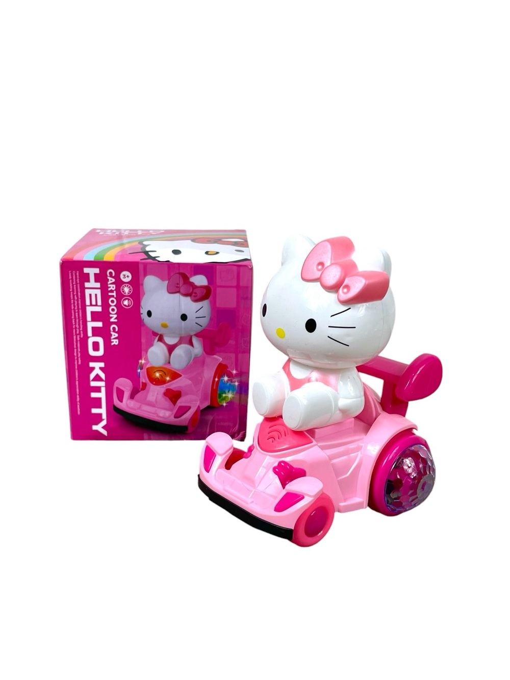 Hello Kitty Pink and White Battery-Powered Ride-On Cartoon Car